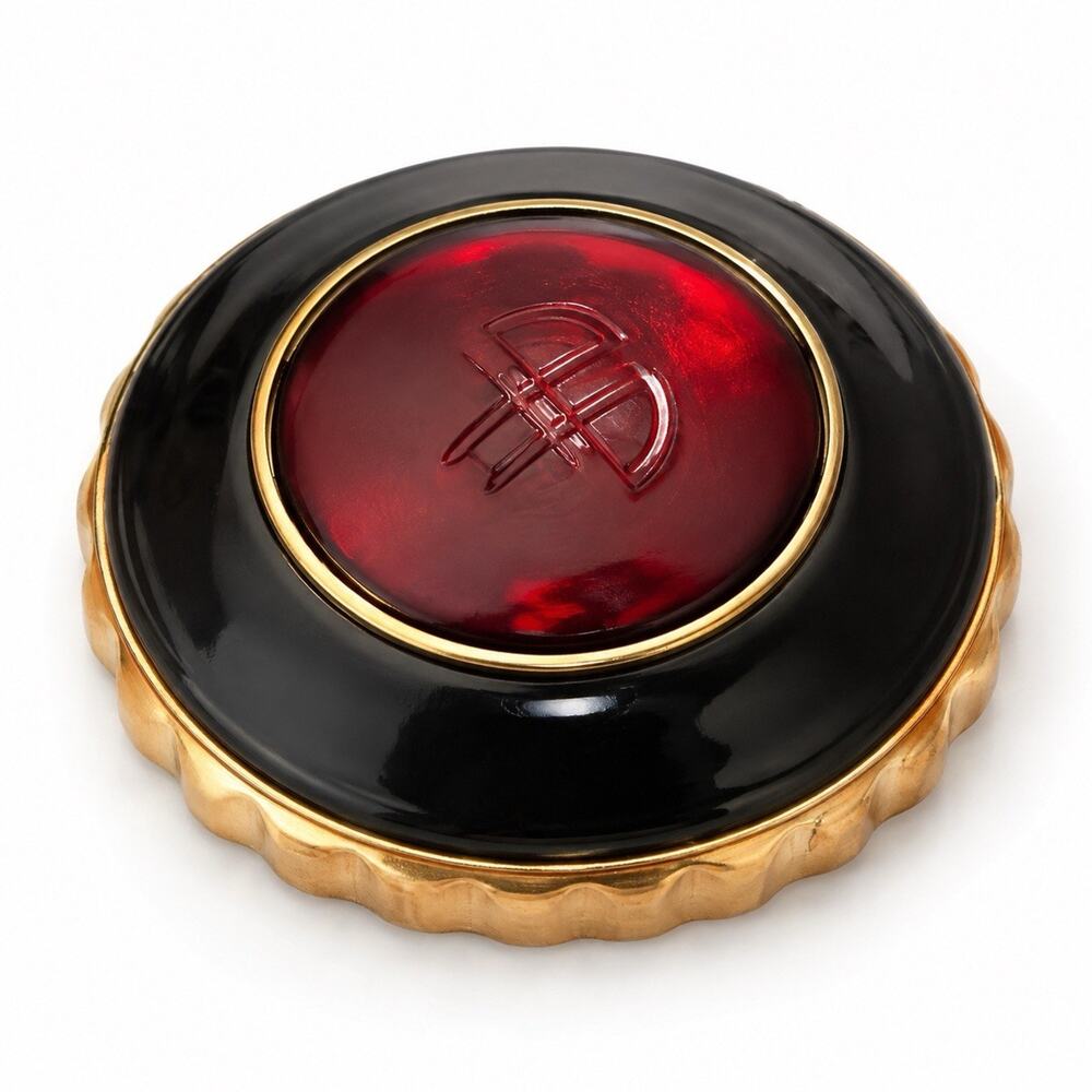 Jean Patou Joy Solid Perfume Compact France 4.3 G Gold Red Black Case VtG
